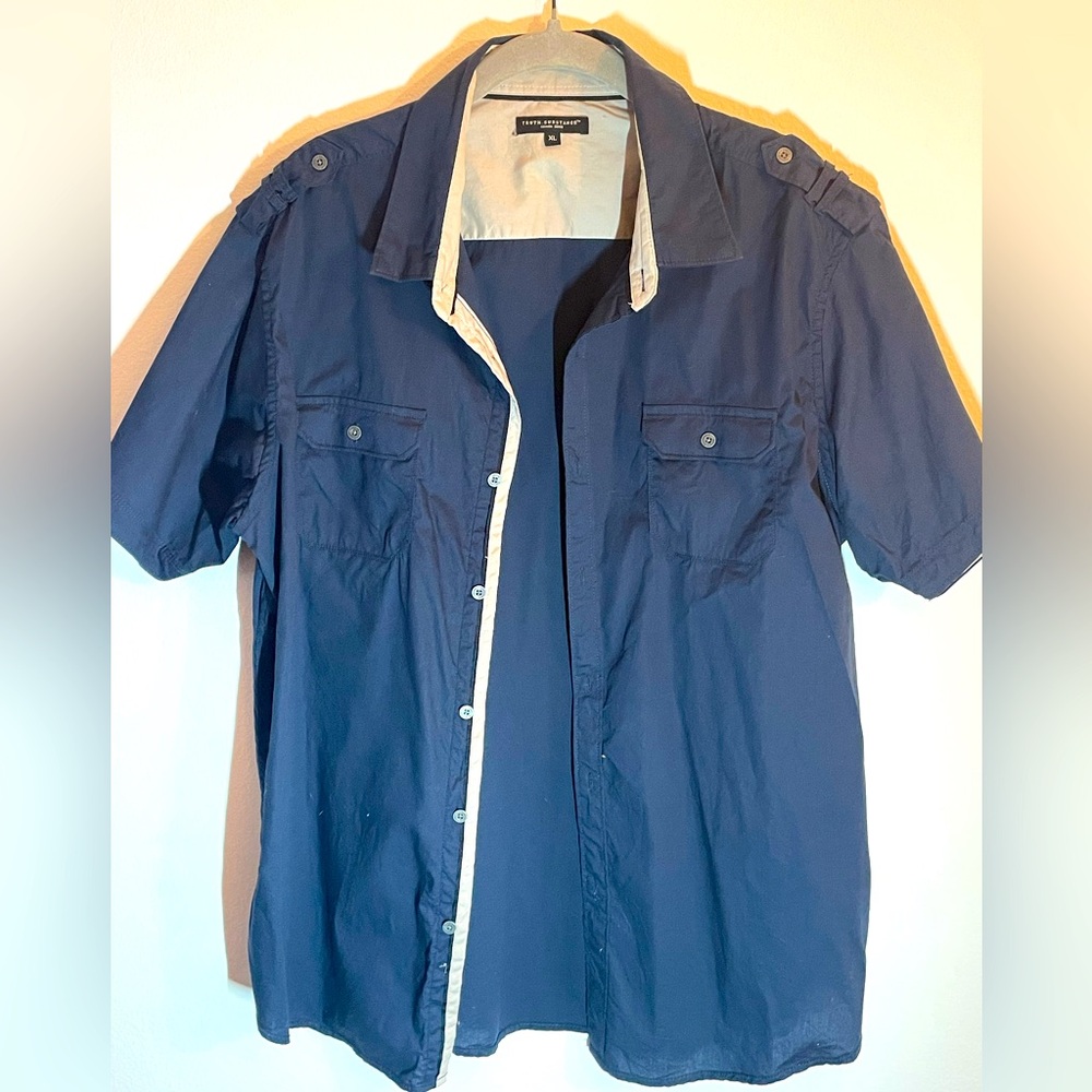 Truth Substance Common Sense XL Blue Button Down Shirt